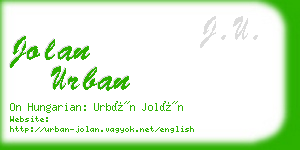 jolan urban business card